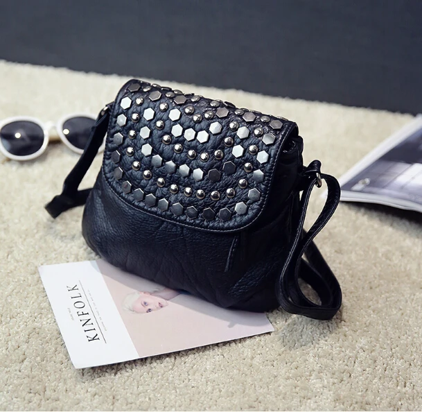 

Female small bag simple style soft waterwashed leather fashion small bag vintage messenger shoulder bag C58996R