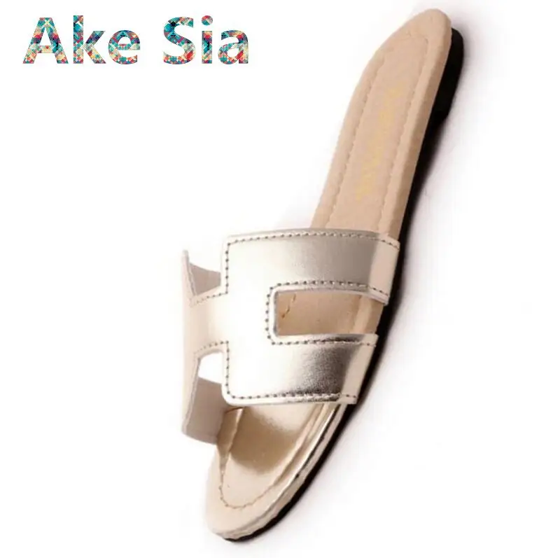 

0 2018 summer new flat sandals with a flip sandals H word slippers casual shoes beach flat slippers free shipping #135