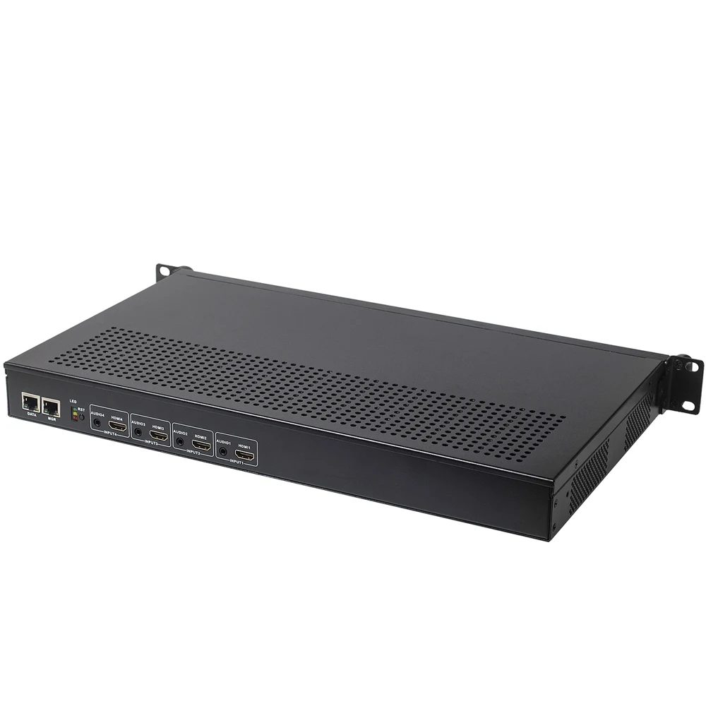 1U Rack HEVC H.265 H.264 HDMI Video Stream Encoder Live Streaming HD IPTV Encoder 4 Channels HDMI To HTTP RTSP RTMP M3U8 Encoder