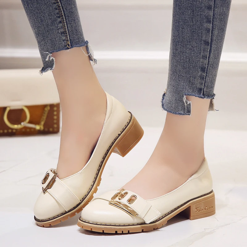 Casual Simples Coréenne Sauvages Printemps Chaussures Beige 2018 Style De Femmes Nouveau Harajuku Britannique La Avec Version nfO8xwP