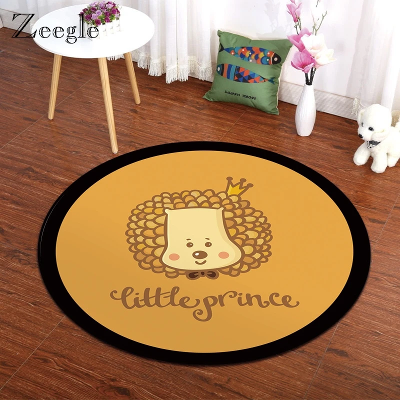 Zeegle Round Carpet Cartoon Floor Mat Kids Bedroom Carpet For Living Room Non-slip Kitchen Carpet Chair Besides Area Rug Zeegle Round Carpet Cartoon Floor Mat Kids Bedroom Carpet For Living Room Non-slip Kitchen Carpet Chair Besides Area Rug