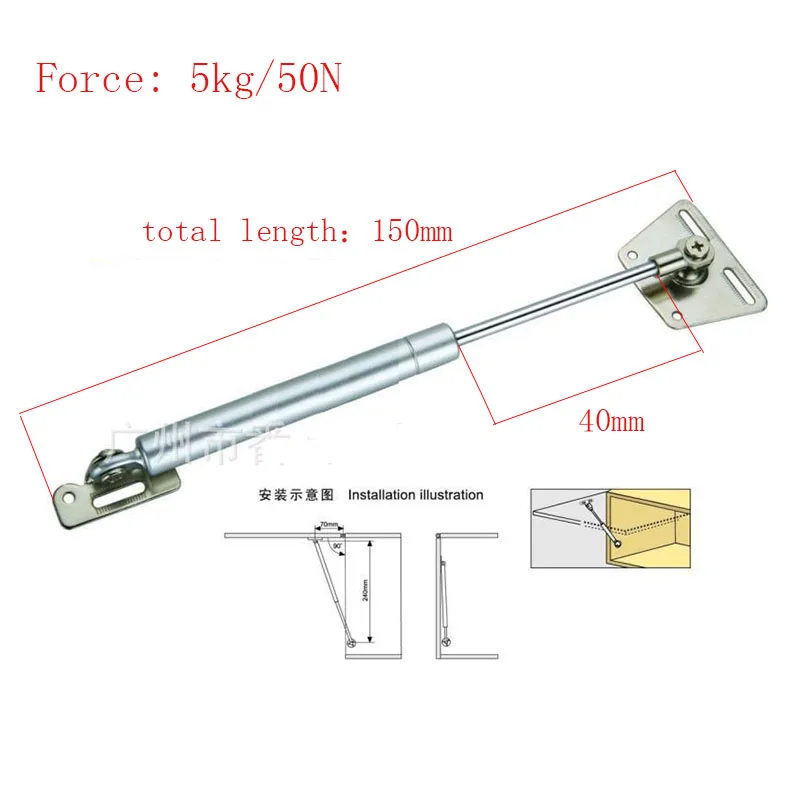 

Kitchen Cabinet Door Lift Pneumatic Support Hydraulic 150mm central distance, 40mm strok Gas Spring Stay for Wood Box