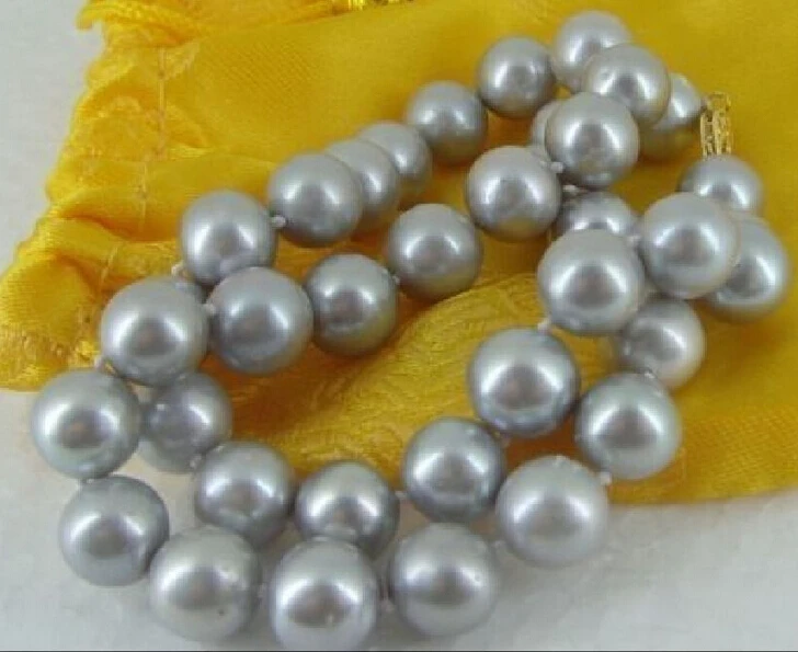 

ddh003807 10-11MM NATURAL SOUTH SEA SILVER GREY PEARL NECKLACE 14K CLASP