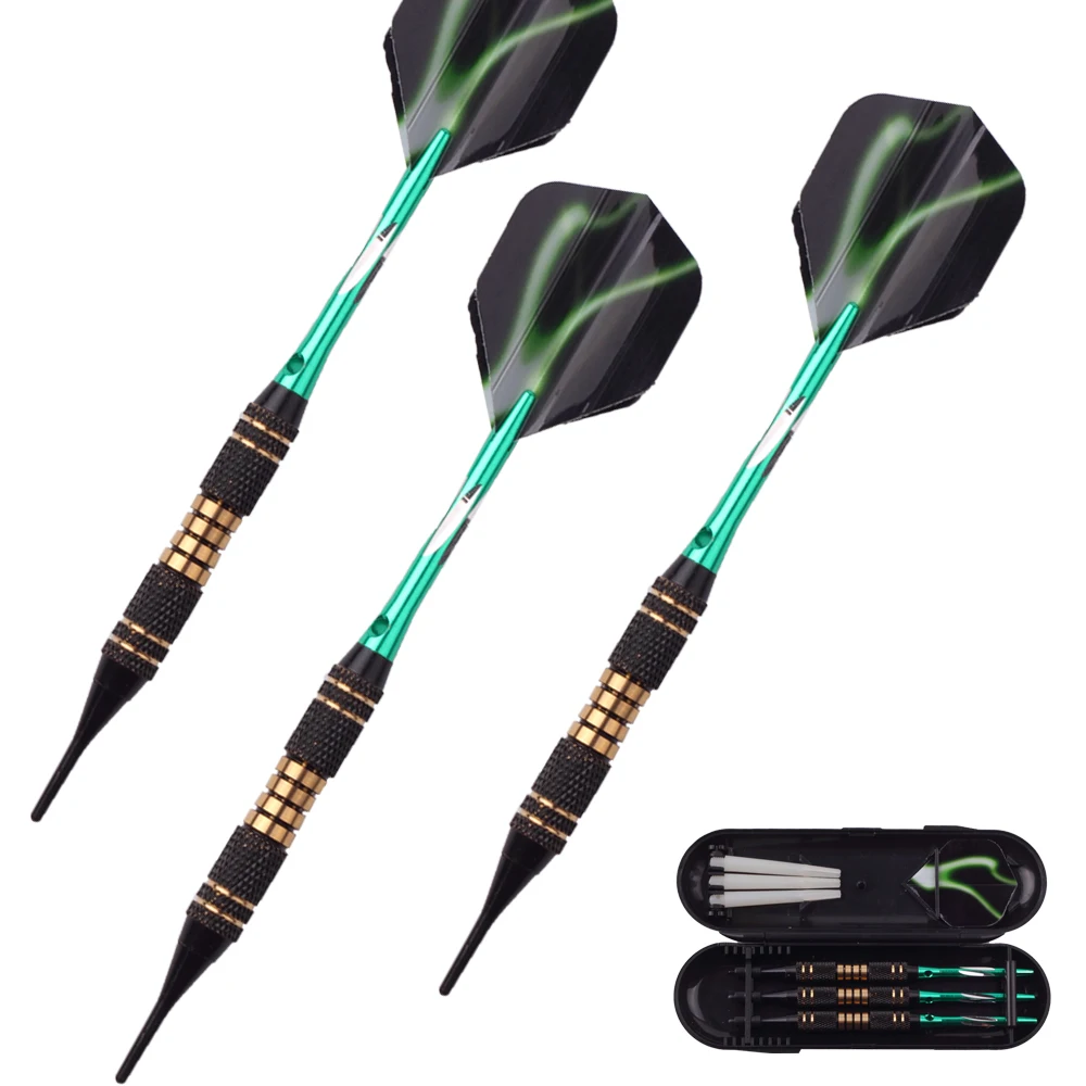 Green Professional Darts 18g Electronic Safety Soft Darts Set with Case