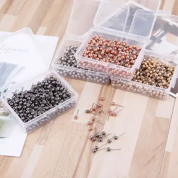 

800 Pieces Map Tacks Push Pins Round Plastic Head with Stainless Steel Point, 0.16 Inch Head