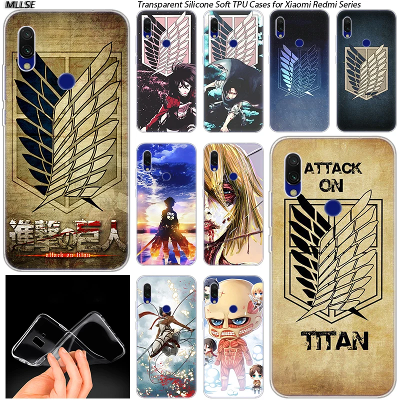 

Anime attack on Titan logo Hot Soft Silicone Case for Xiaomi Redmi K20 7 7A 5 5Plus 6 6A S2 Note 8 7 6 5 Pro Cover