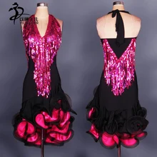 Can Be Customized Latin Dance Dress salsa tango Cha cha Ballroom Competition Sequined Dress