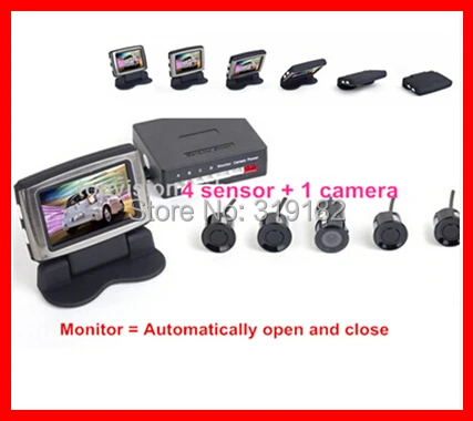 

car camera parking with monitor 3.5electric automatic flip monitor+waterproof 4sensor+ camera back kind forallcar stylingparking