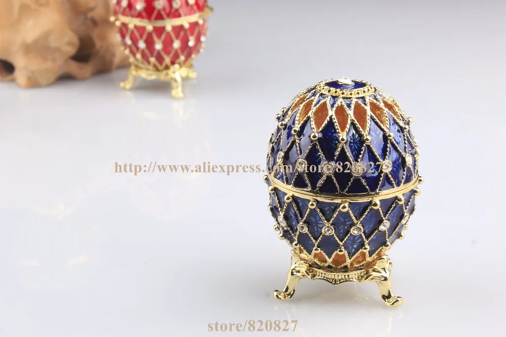 Ювелирные изделия с кристаллами Faberge Egg кольцо безделушка Подарочная коробка для