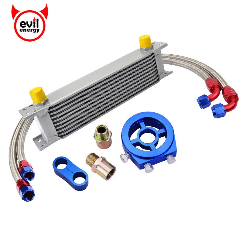 evil energy 10Row 10AN Oil Cooler Kit+Oil Adapter Filter Cooler Plate+Swivel Oil Hose Line+AN10 Seprator Divider Clamp evil energy 10Row 10AN Oil Cooler Kit+Oil Adapter Filter Cooler Plate+Swivel Oil Hose Line+AN10 Seprator Divider Clamp
