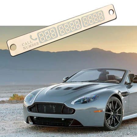 

Car Parking Notification Phone Number Card Luminous Telephone Number Metallic Plate for Vehicle Interior Number Car Styling