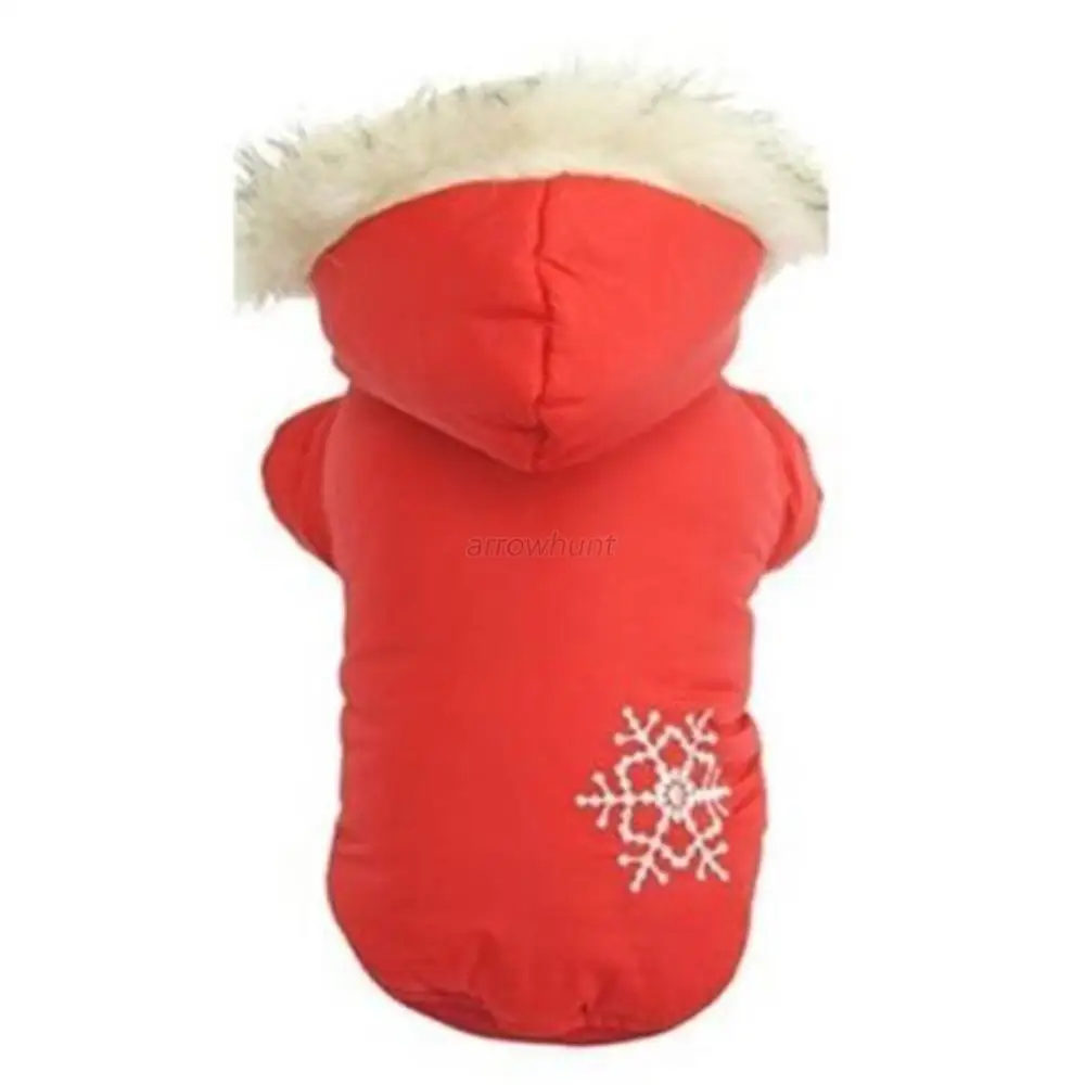 

Cute Dog Coat Christmas BEST Gift Warm Winter Small Dog Pet Thick Clothes Apparel Outercoat Snowflake Hoodie Coat