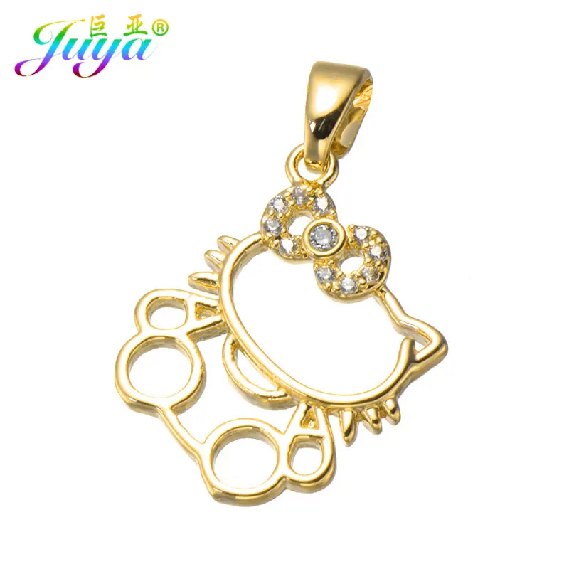 Juya DIY Золотой/розовое золото ручной работы милые животные Кот Очаровательные