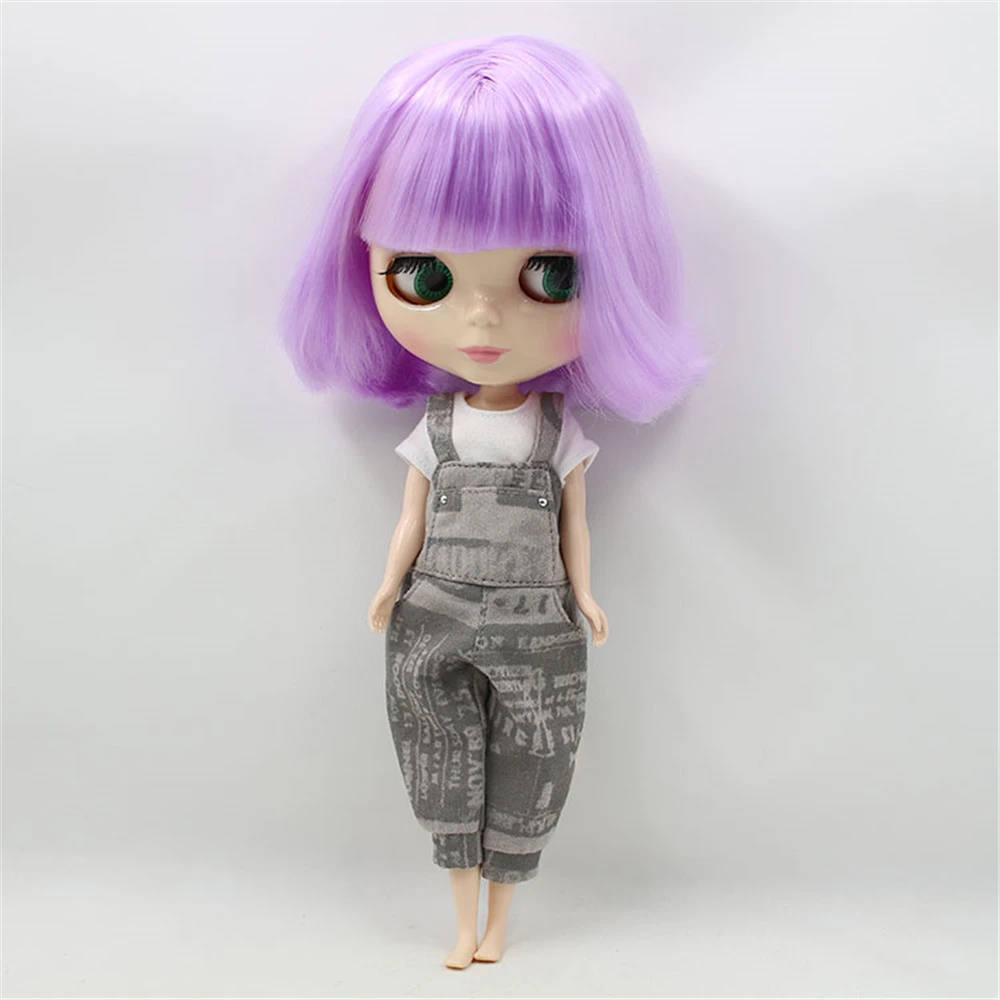 

Blyth Nude Dolls Light Purple Short Hair With Bangs 4 Colors Big Eyes Suitable DIY Face Makeup Fashion Doll Toys