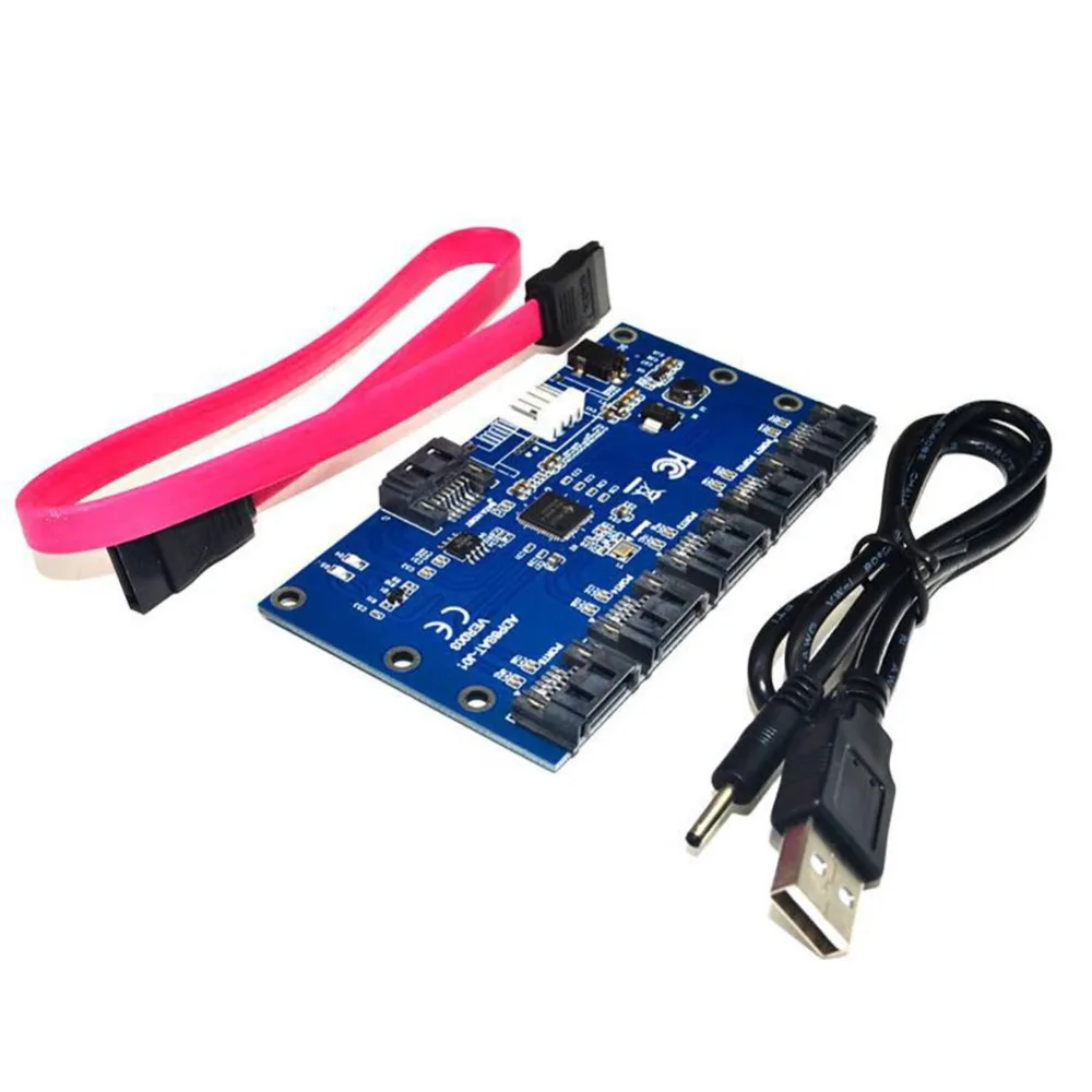 SATA to SATA Adapter Card 1 to 5 Ports Multiplier Converter Expansion Cards Computer Components