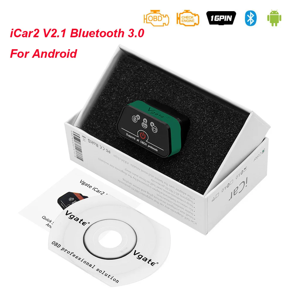 Vgate iCar2 ELM 327 V2.1 OBD2 Bluetooth wifi сканер iCar 2 elm327 V2.1 Wi-Fi OBD OBD2 автомобильный диагностический автоматический инструмент PK ELM 327 V1.5 - Цвет: Bluetooth 3.0