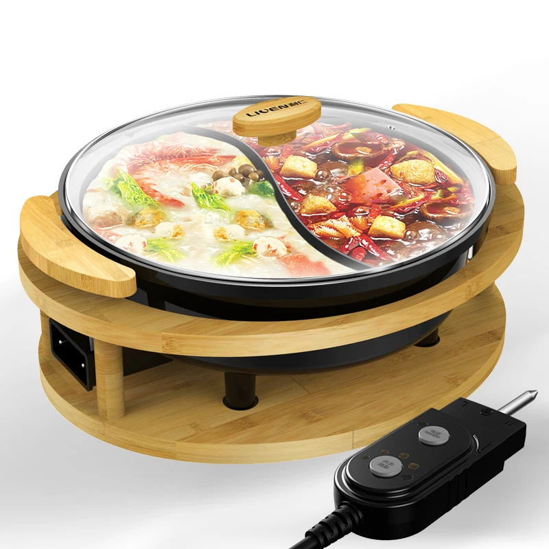 2 In 1 220V Multifunction Electric Hotpot Pan Non stick Multi Cooker 2