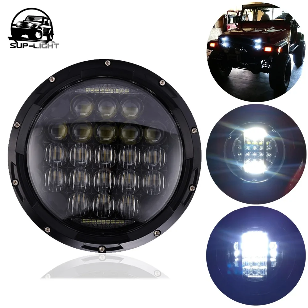 

1pcs 7 inch LED Headlight Conversion Kits With Halo Ring DRL For Harley Motorcycle CJ-8 Scrambler