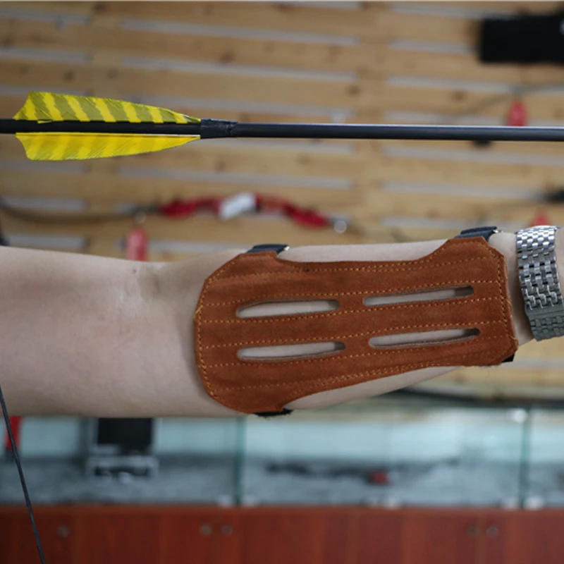Free shipping 1pc suede leather archery arm guard 18*9*11cm bow and