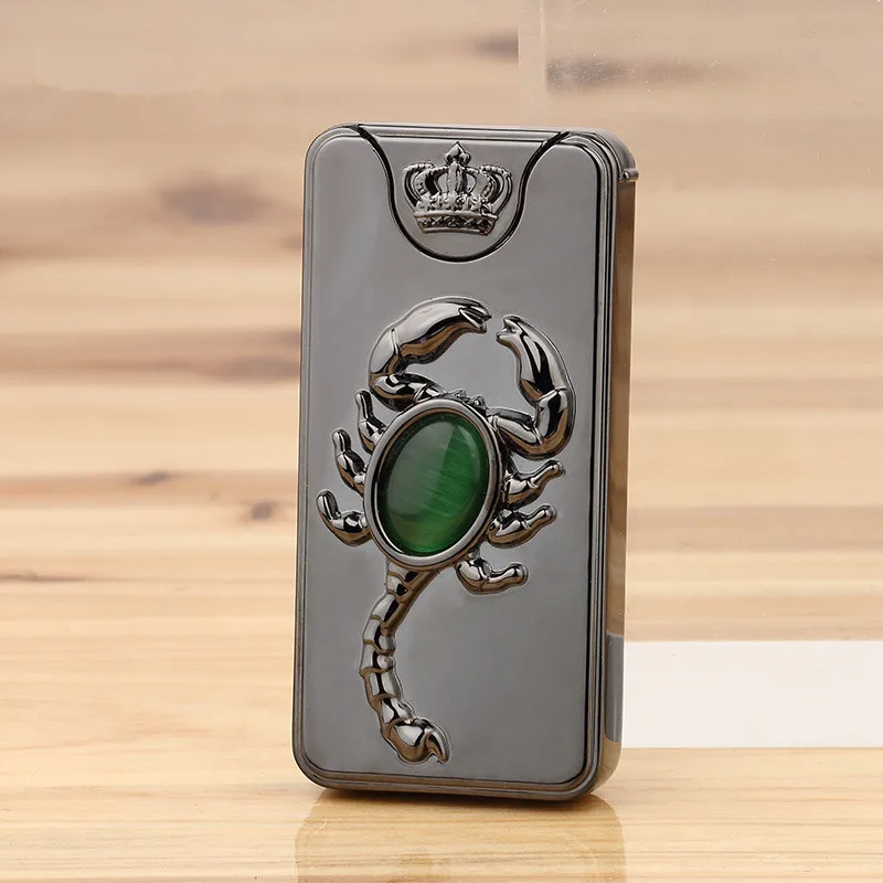 Роскошные USB Электронная зажигалка Перезаряжаемые Непламено Зажигалка Металл