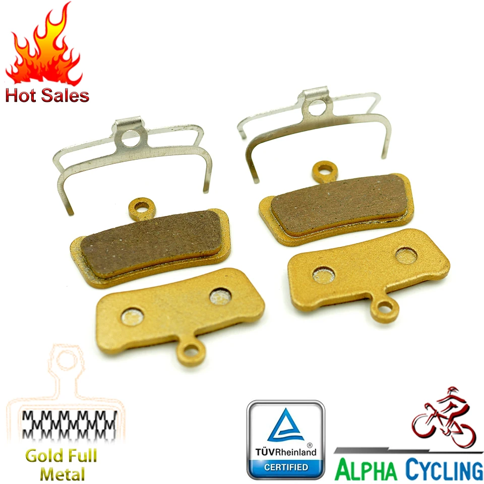 

Bicycle Disc Brake Pads for AVID X0 Trail, X7 Trail, X9 Trail, 4 Pistion Disc Brake, Gold Full Metal, 2 Pairs