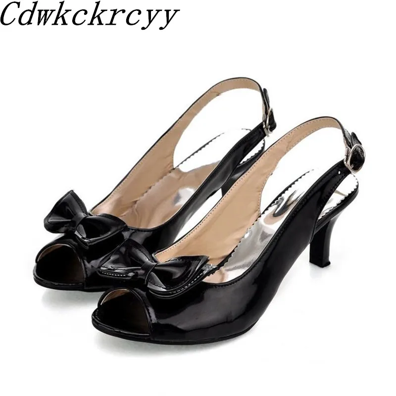 Summer New pattern fashion Europe and America Sweet Bow Fish mouth Women sandals Simplicity temperament Rome Women sandals 34-45