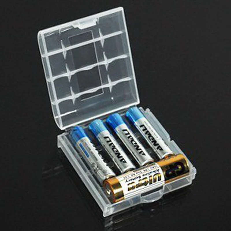 New 6 pcs/lot Transparent Plastic Battery Case AA/AAA 4 Cell Battery