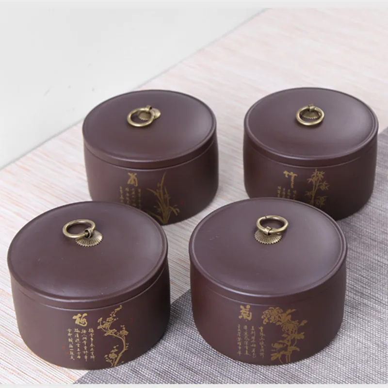 

Small Tea Storage Jar Purple Clay Tea Container Small Candy Packaging Box Coffee Dried Fruit Storage Can Kitchen Accessories