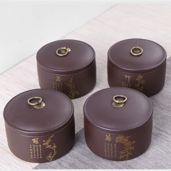 

Small Tea Storage Jar Purple Clay Tea Container Small Candy Packaging Box Coffee Dried Fruit Storage Can Kitchen Accessories