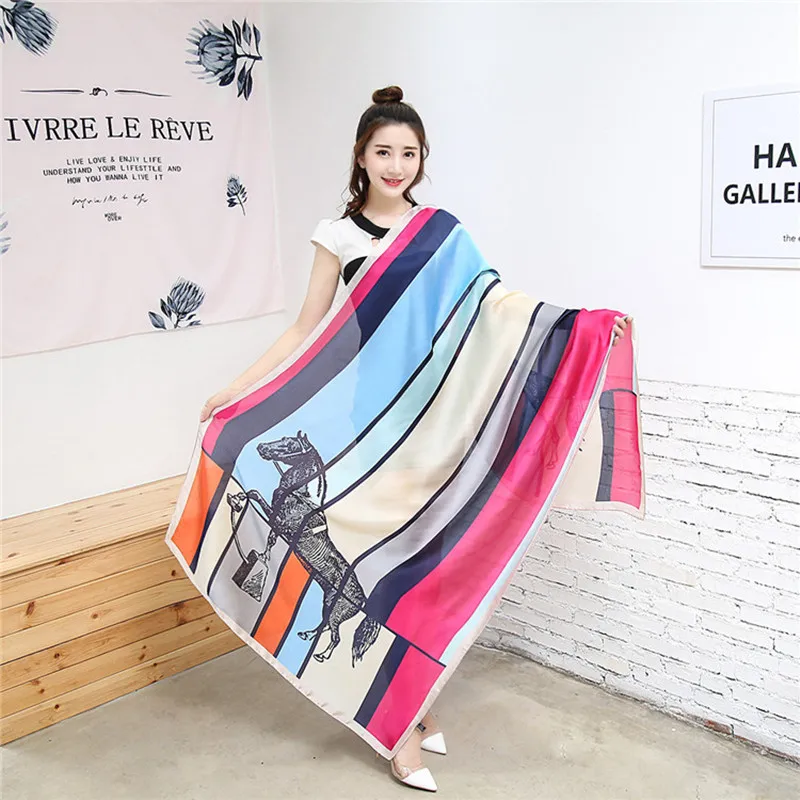 

Luxury silk scarf women beautiful design large size pashmina all seasons scarves shawls 1820#
