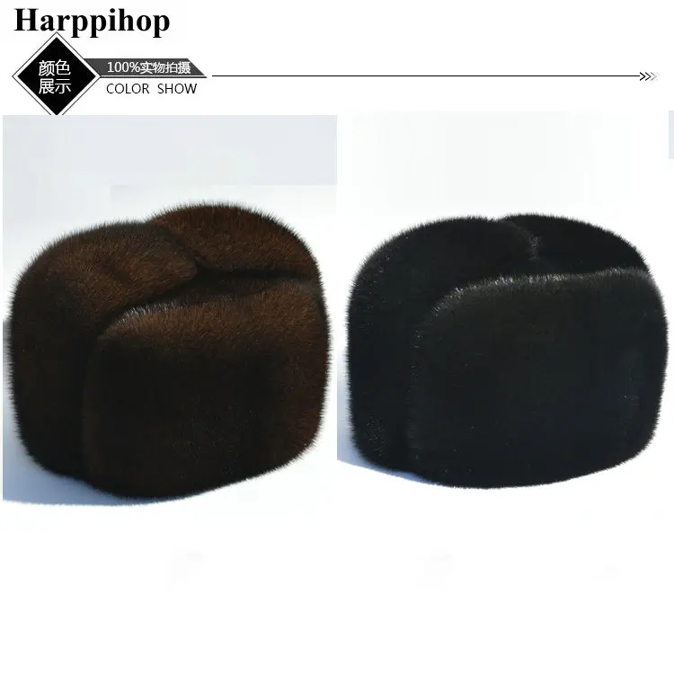 Autumn and winter mink fur casual the elderly mink hat fur hat lei feng hat for man mad bomber trapper hat