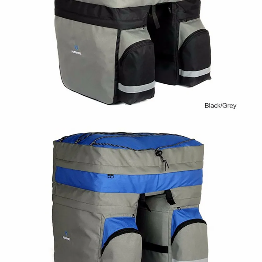 Excellent ROSWHEEL 60L Waterproof Mountain Road Bicycle Bike Bag Cycling Luggage Rear Rack Tail Seat Trunk Container Pannier Rain Cover 3