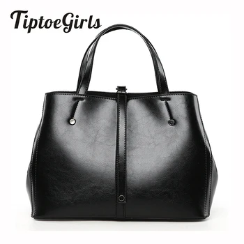 

High-End Classic Wax Oil Handbag European and American Fashion Wild Casual Temperament Shoulder Messenger Bag