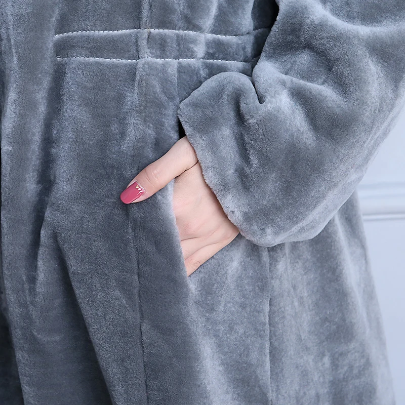 Nerazzurri Real fur coat X-Long Gray Skirt Sheep Shearing Fur Coat Thick Winter Sheep Sheared Overcoat Plus Size 5xl 6xl 7xl Nerazzurri Real fur coat X-Long Gray Skirt Sheep Shearing Fur Coat Thick Winter Sheep Sheared Overcoat Plus Size 5xl 6xl 7xl
