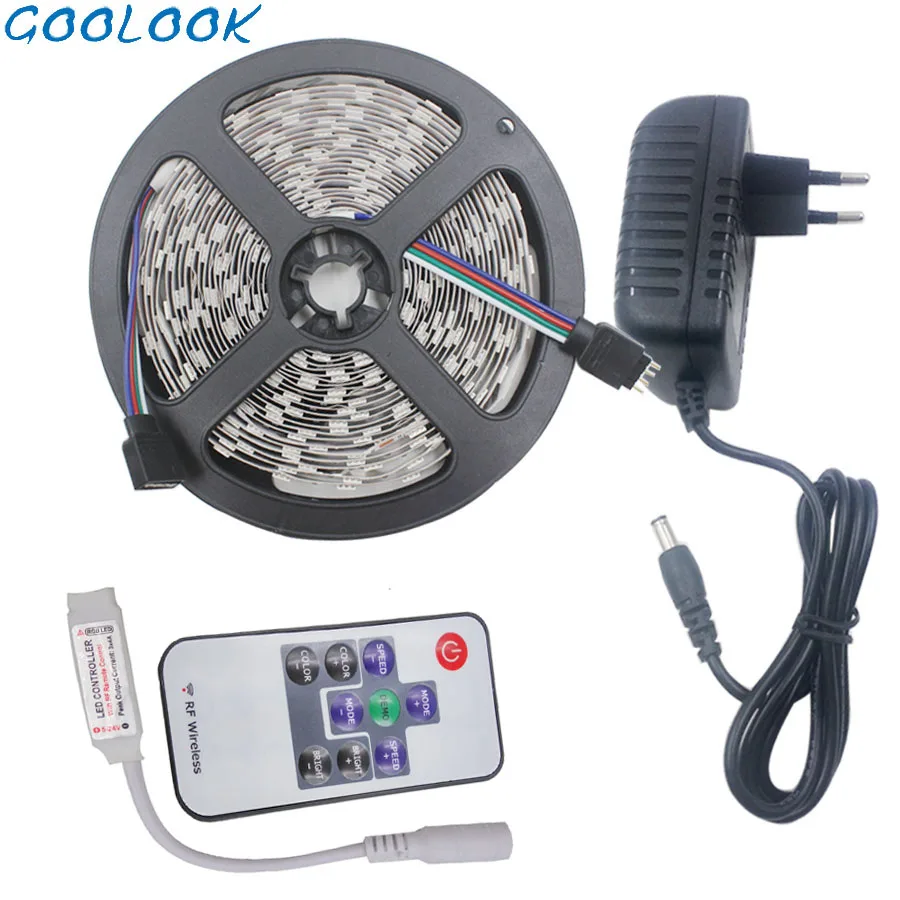 

SMD2835 Waterproof LED Strip Light DC12V RGB Tape Diode Neon Ribbon lamp strip Flexible Led Light String With Controller Power