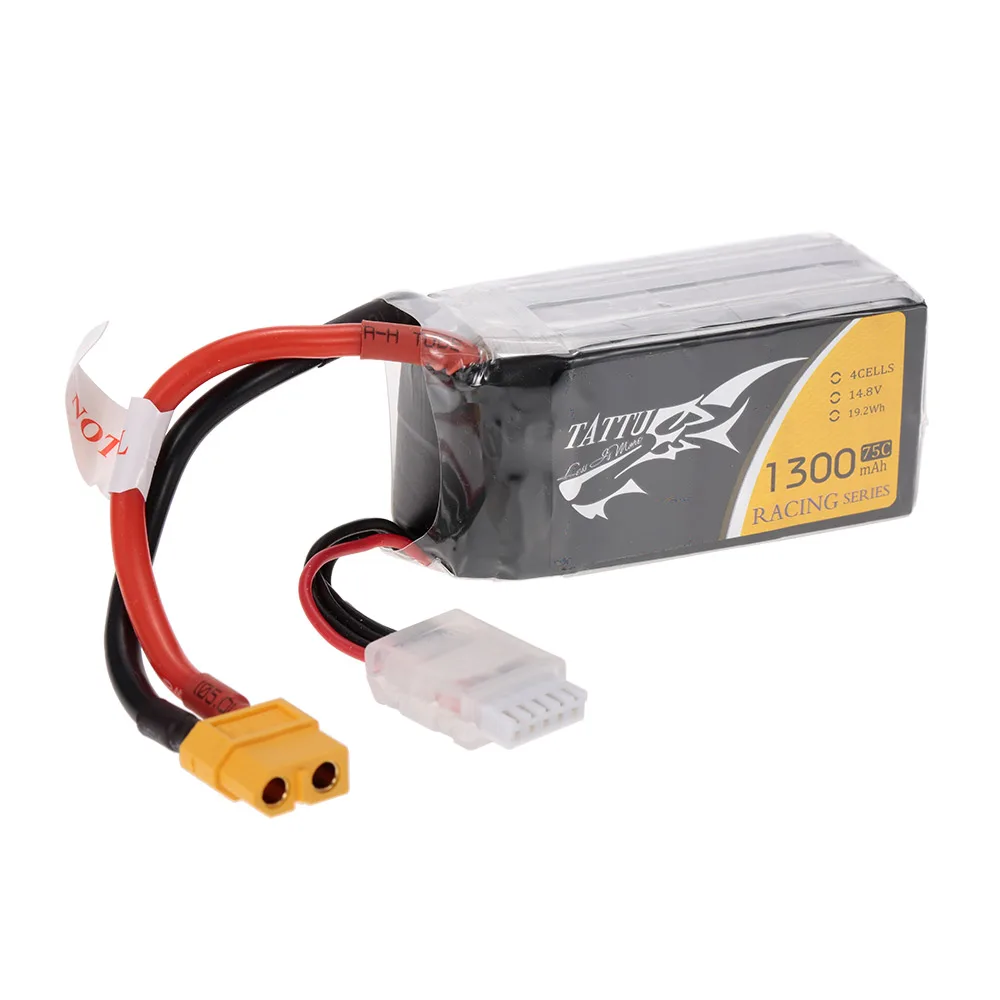

1300mAh 14.8V 75C 4S1P 4S Lipo Battery with XT60 Connector Plug for FPV Racing Drone Quadcopter RC Battery