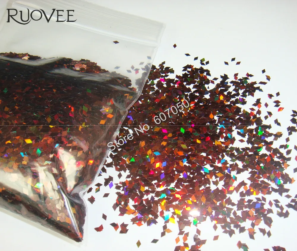 

Laser Holographic Coffee Color 2MM Diamond rhombus Glitter Paillette Spangles Shape for DIY Nail Art Decoration