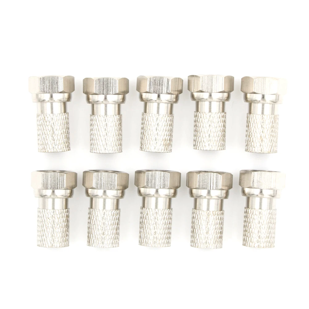 

10Pcs Aluminium Alloy F Plug Connector RG6 Satellite Sky Virgin TV Aerial Cable Screw Twist Coax