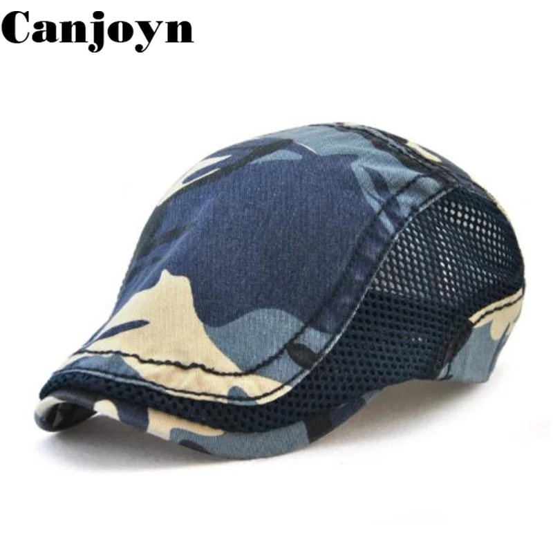 Canjoyn Весна лето осень солнце Берет hat Камуфляж casquette Кепки Для мужчин дышащие Gorras |