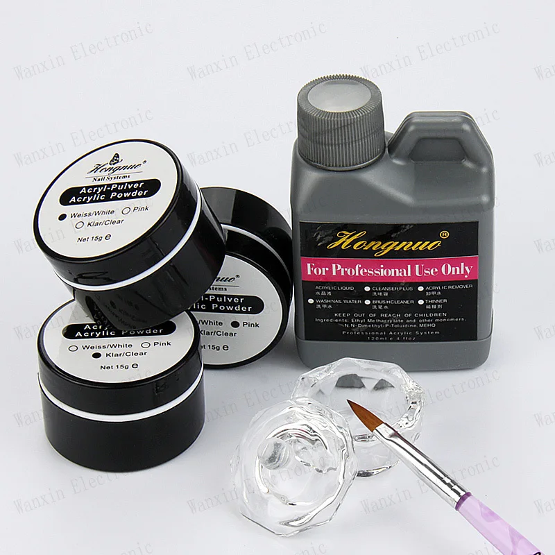 

New Professional 120ml Nail Acrylic Powder Liquid Pen Dish Set Art Nails Tips DIY Design Kit Beauty Tools