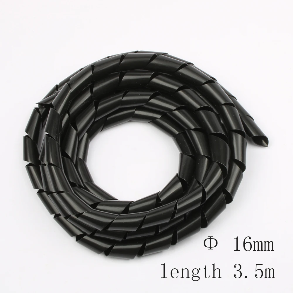

Spiral wrapping band SWB-16 diameter 16mm About 5.0M Length Black Cable casing Cable Sleeves Winding pipe Spiral Wrapping