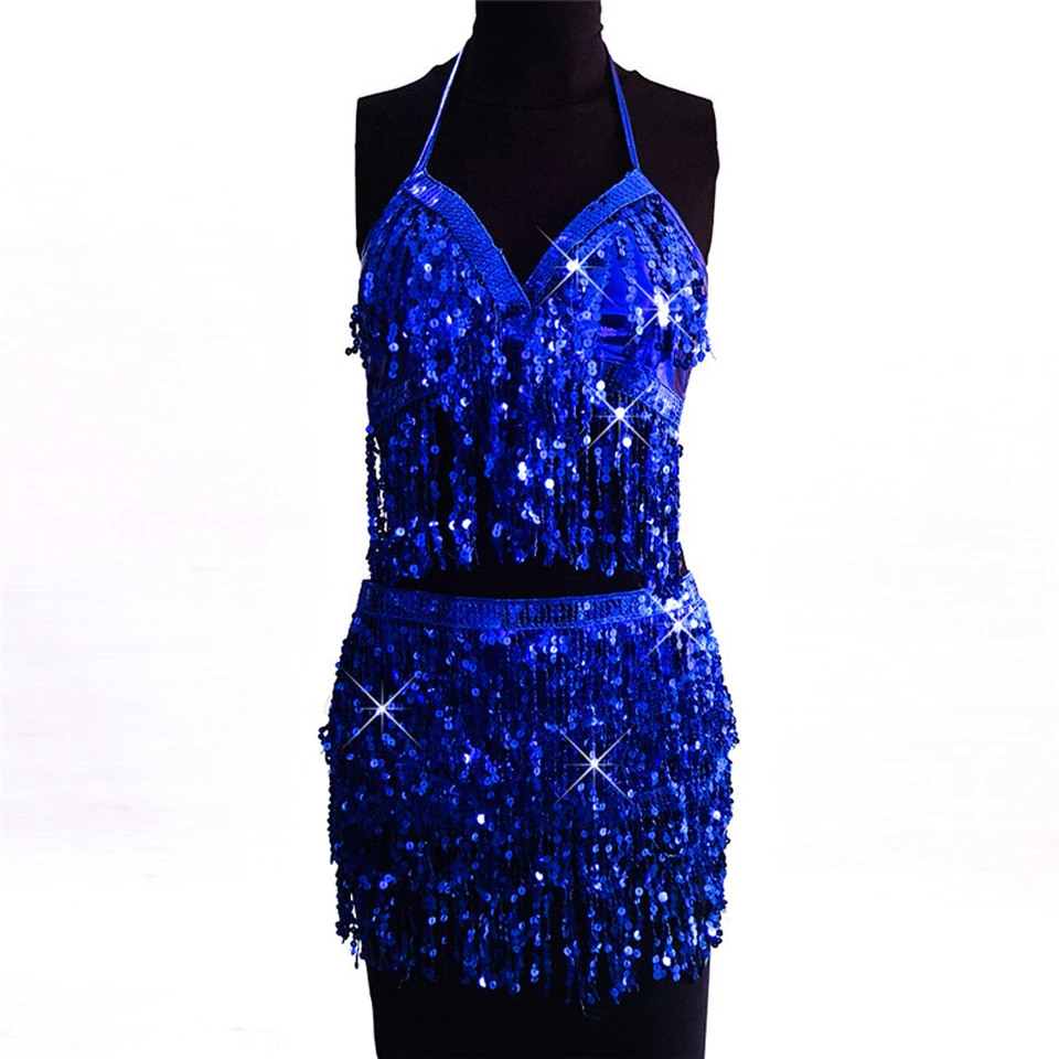 Karlofea женское сексуальное платье из двух частей с блестками и бахромой, модное мини-платье с открытой спиной и кисточками для сцены, блестящее Клубное платье для шоу