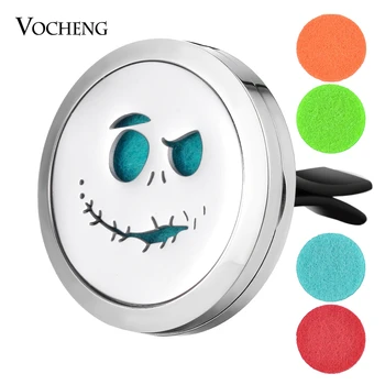 

10pcs/lot Car Air Freshener Aroma Essential Oil Locket Clip Halloween Stainless Steel Pendant Magnetic without Oil Pad VA-722*10