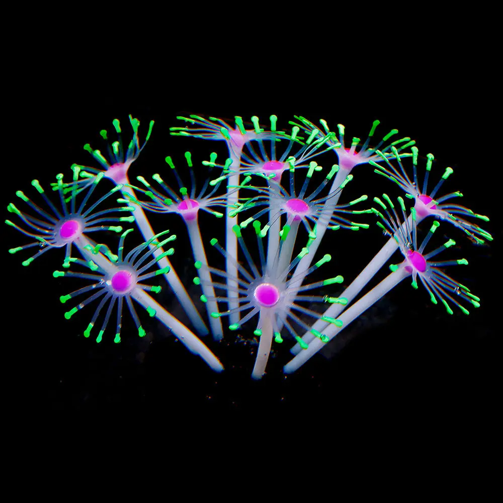 

1 pcs Silicone Glowing Artificial Fish Tank Aquarium Coral Plants Ornament Water Decor