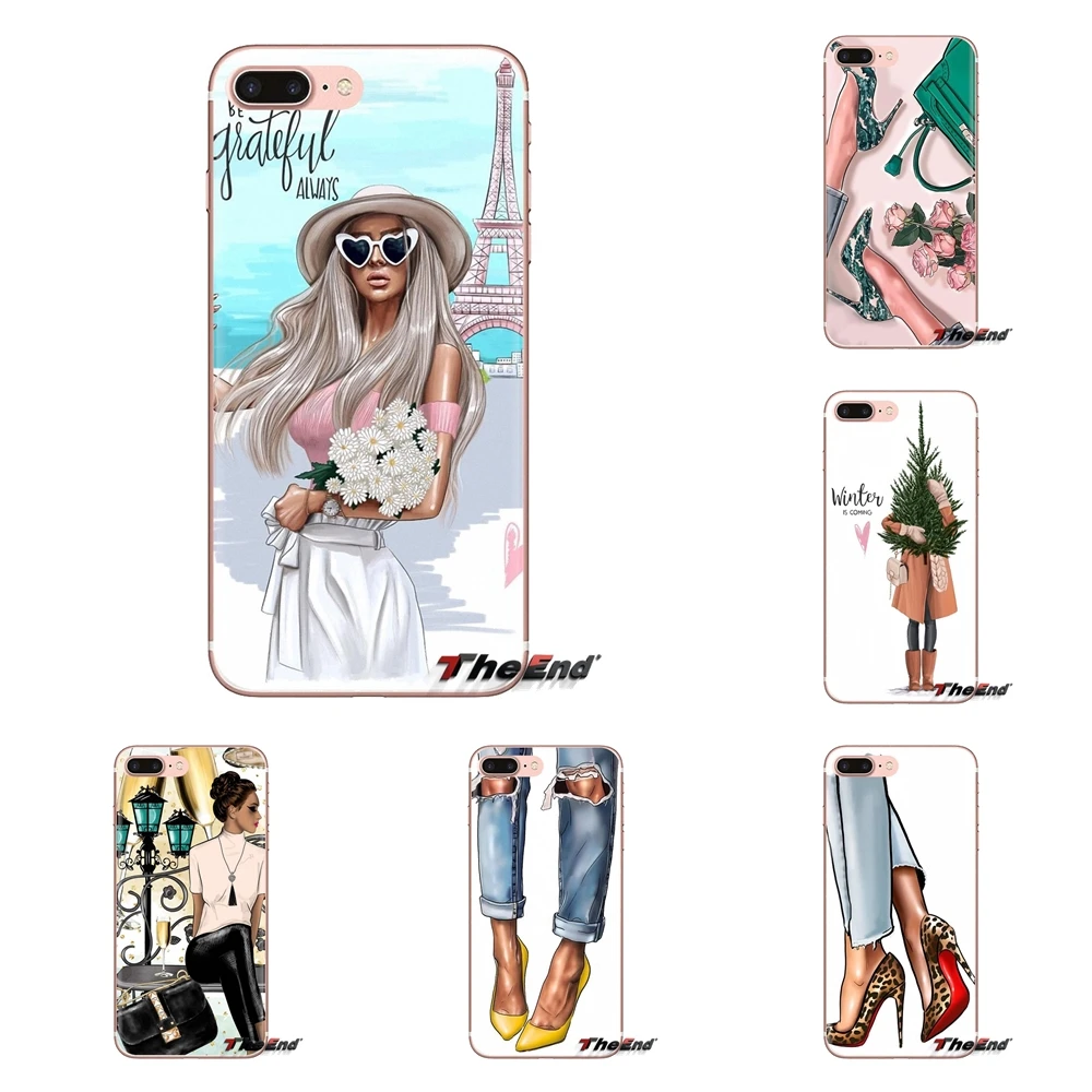 

For Huawei Mate Honor 4C 5C 5X 6X 7 7A 7C 8 9 10 8C 8X 20 Lite Pro Silicone Phone Shell Case Brown Hair Baby Girl Christmas Tree