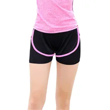 Розовые и черные Лоскутные Шорты Йога Бег Фитнес Женская одежда для тренировок тонкие поддельные две части спортивной одежды женская верхняя одежда