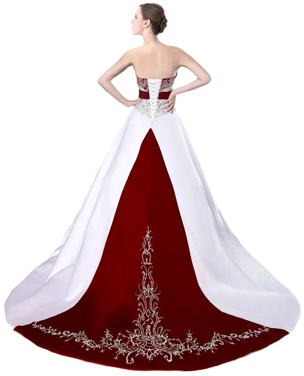Avorio e Bordeaux Abiti Da Sposa con Ricamo 2017 Cheap Wedding Gown Dress  Abito Da Sposa|bridal dress|burgundy wedding dresseswedding dress -  AliExpress
