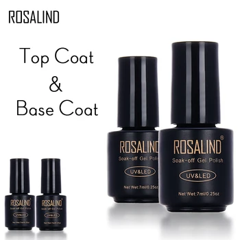 

ROSALIND Black Bottle 7ML Top Coat Base Coat Gel Nail Polish Nail Art Gel polish Nail Gel UV LED Soak-Off multi-use top base
