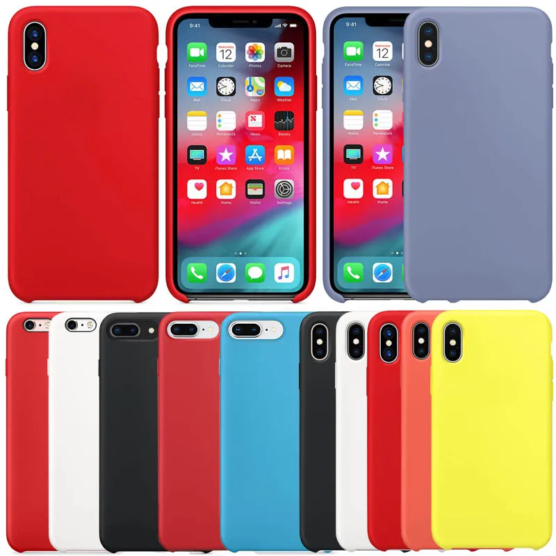 Official Style Silicone Case For iPhone X XS MAX 8 7 Plus Liquid Cases for 6 6S Cover with Retail Box |
