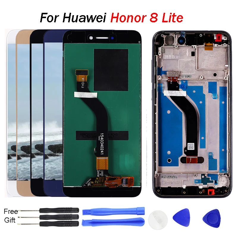 

For Huawei Honor 8 lite LCD Display 5.2 inch Touch Screen 1920*1080 Digitizer Assembly frame with For Honor 8 Lite display LCD